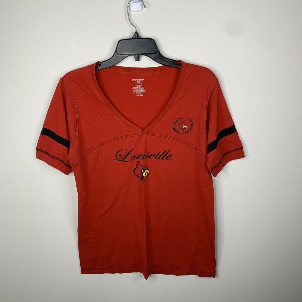 Pro Edge Womens XL Red Louisville Cardinals Short Sleeve Shirt